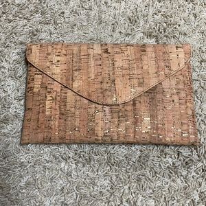 J.Crew Cork and Metallic Envelope Clutch